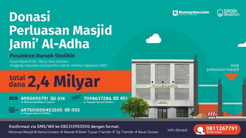 Masjid Pesantren DS Butuh Donasi 2,4 Milyar Rupiah 